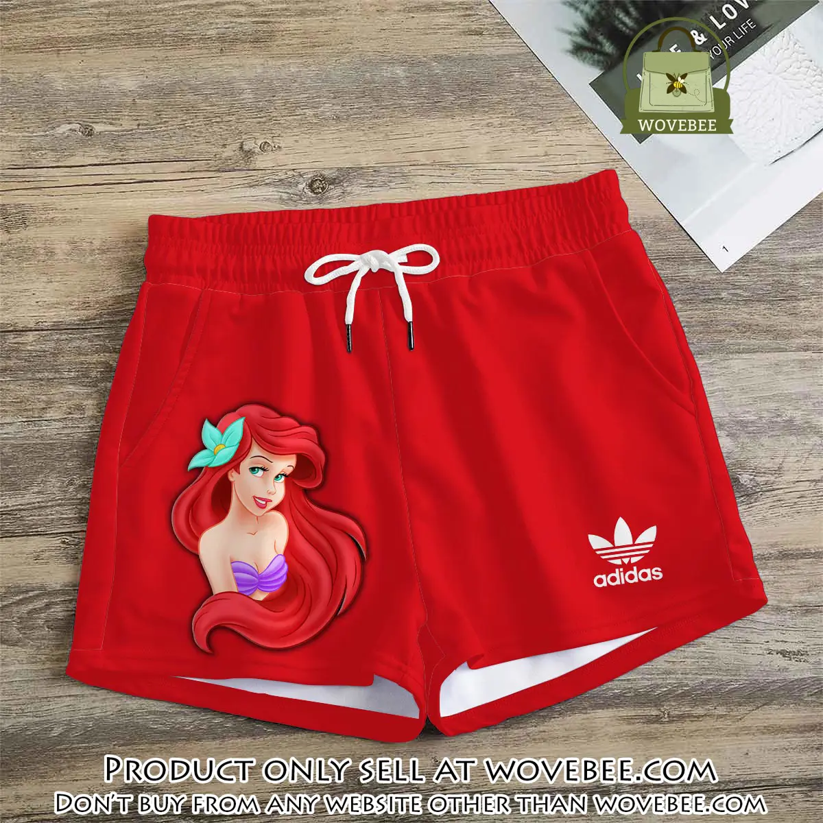 Premium ariel princess in adidas women shorts lady beach shorts wms1087 wvb1413344